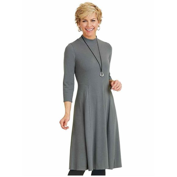 NWOT Salon Studio Gray Wear-Now Knit Midi Dress - Picture 1 of 1